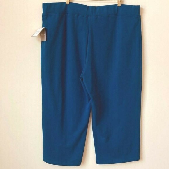 Sag Harbor Stretch Woman Pants Plus Sz 2X Blue Marina Elastic Waist Leg Graphic - Picture 6 of 12
